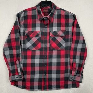 Five Brother Flannel Shirt Mens XL Red Heavyweight Double Pocket Western Cowboy